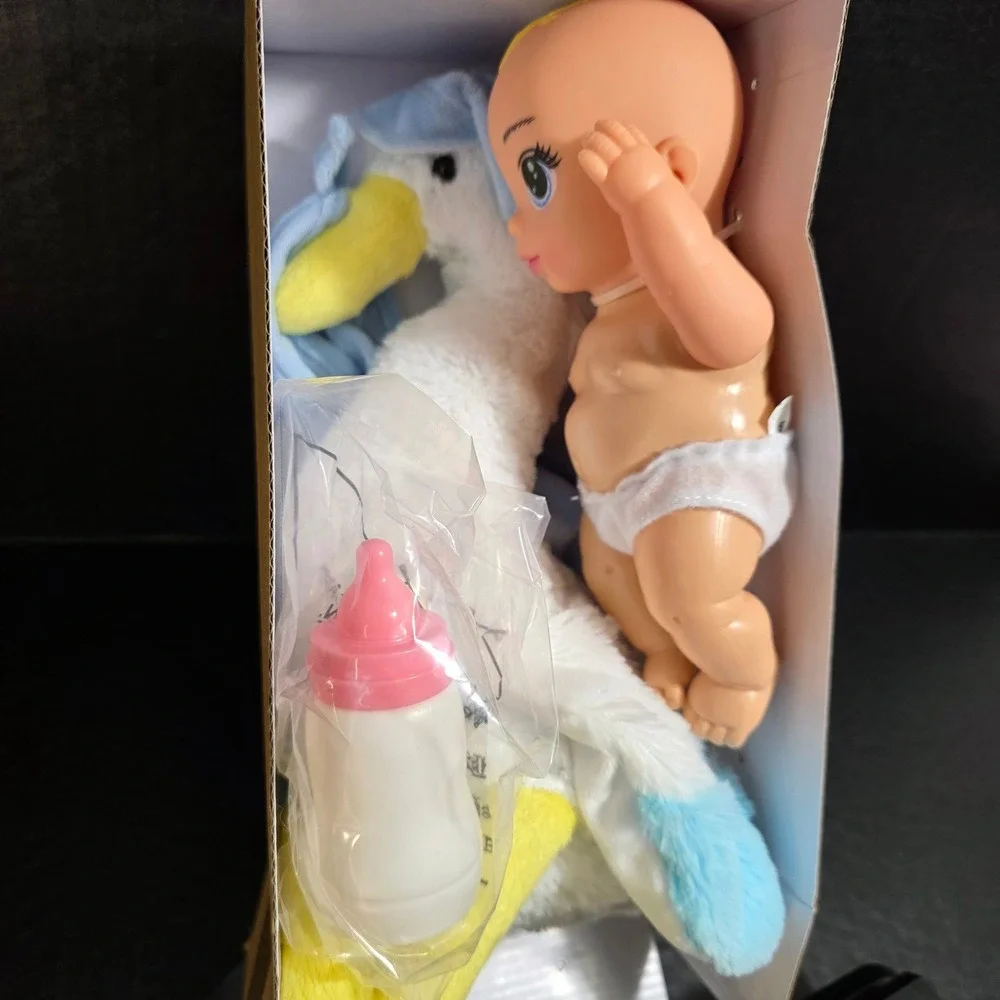 New Adventures Special Delivery Blue Baby‎ Doll Stork Plush Set 6668 New